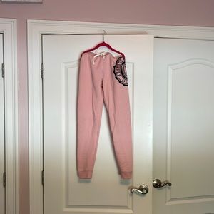 Girls pink justice drawstring jogging pants